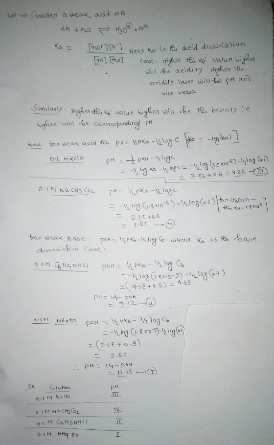 Let us Consider a weak acid HA - HO +AO HA + H2O Ka= [+30+] [-] Hare ka is the acid dissociation HA] [ho ] Const. Higher the