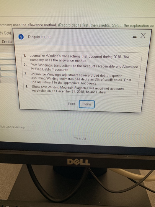 mpany uses the allowance method. (Record debits first, then credits. Select the explanation on Sold i Requirements Credit 1.