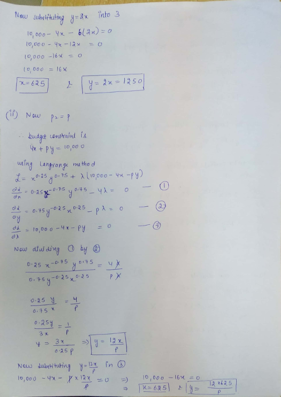 lo,00-4 19,000-)62( = O budget ueruhaird is uing Langrang u the d -01 u04 5 o d 0.25 3x P 0 25 625