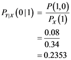 Prix (011) - P(1,0)
P: (1)
0.08
0.34
= 0.2353
