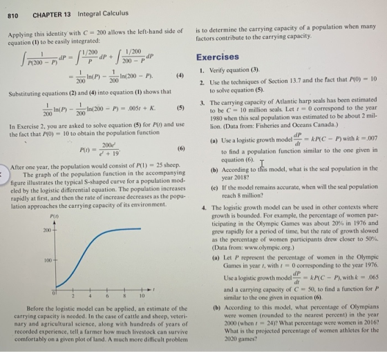 810 CHAPTER 13 Integral Calculus Applying this identity with C - 200 allows the left-hand side of equation (1) to be easily i