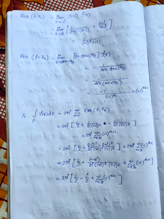Res (f; 2) lim (2+1) f(2) 27-1 zti CO 2 ling Lan (2-1) tij? (21) woy 96 Res (to 2a) = lim Z+09+) T12 z - Qn+)2] F2) Ain (2011