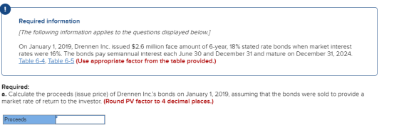 Required information [The following information applies to the questions displayed below.) On January 1, 2019, Drennen Inc. i