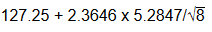 127.25 +2.3646 x 5.2847/8