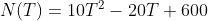 N(T) = 107-2-20T+ 600