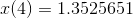 x(4) = 1.3525651