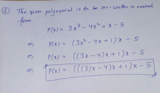 to be ne -con l in nestedd SThe res form polynomial is