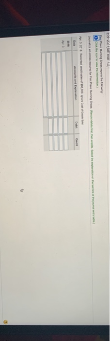 E8-22 (Simlar t Fax Pace Running Shees pons the foliowing oa the loon to view the informaon Jounalre all entries required for