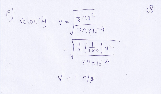 2 F) velocity V = 7.9410-4 Lidoo 11 1000 7.9810-4 v=1 ols