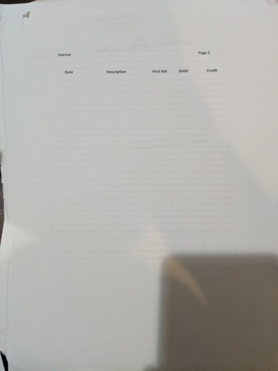 Journal Page 2 Date Description Post Ref. Debit Credit
