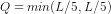 Q = min (L/5 , L/5)