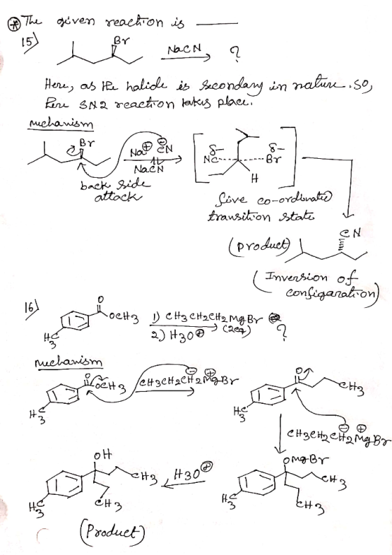 The given reaction is - 157 t e Nach? Here, as the halide is secondary in nature so Pere SN2 reaction takes place. mechanism