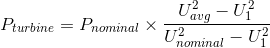 Pturbine = Pnominal X 712 hominal - U1