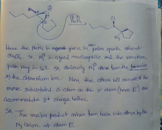 Nu mon- Here the Nana is groot given in polar aprotic solvent CHOL. 3o, Ny is a good mucleophile and the reaction both Wory i