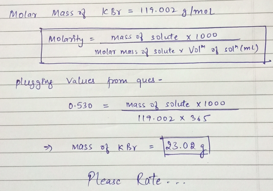 3Imel C BY 119.002 Mass Molar mass o solute x100o Molarity molar mass solute y Vol a sol (m) Vatues prona9ues- plusgg mass a