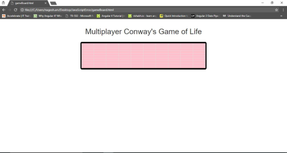 G gameßoard.html С ⓘfile:///C/Users/nagesh.am/Desktop/lavaScriptError/gameBoard.html A elebrate IT Train 囵Why Angular 4? whe