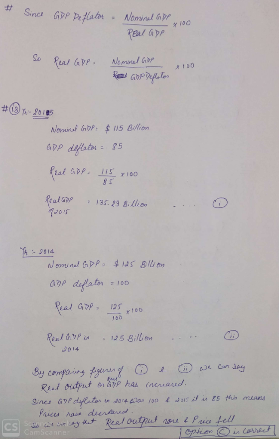 # Since GDP Deflator = Nominal GDP = x100 Peal GDP So Real GDP = Nominal GDP Read GDP Refletor x 100 #@*.-20195 Nominal GDP: