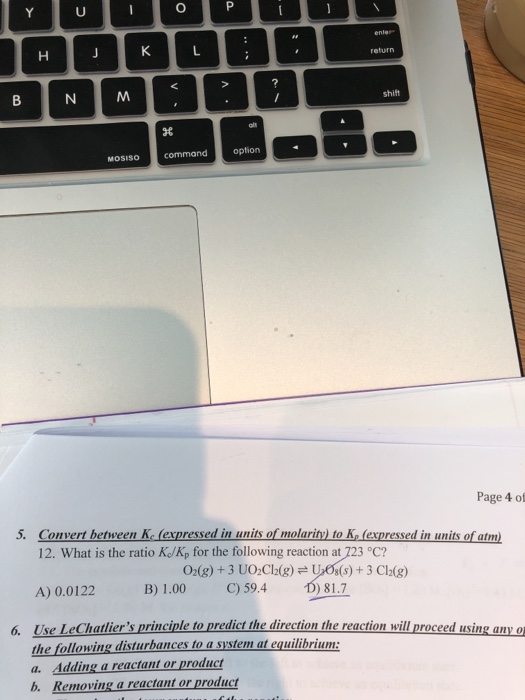 enter return ulioPTITUT HK; BN MET? shift MOSISO command option Page 4 of 5. Convert between K (expressed in units of molarit