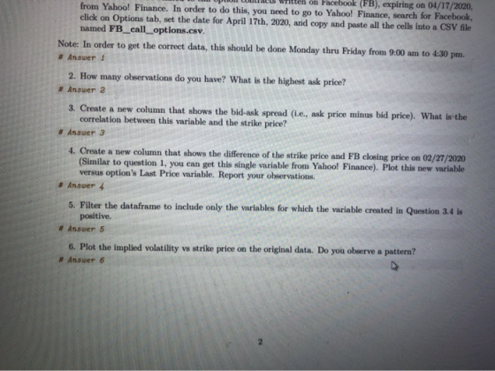 ITALS WHILLUN Ull Pacebook (FB), expiring on U/17/2020, from Yahoo! Finance. In order to do this, you need to go to Yahoo! Fi