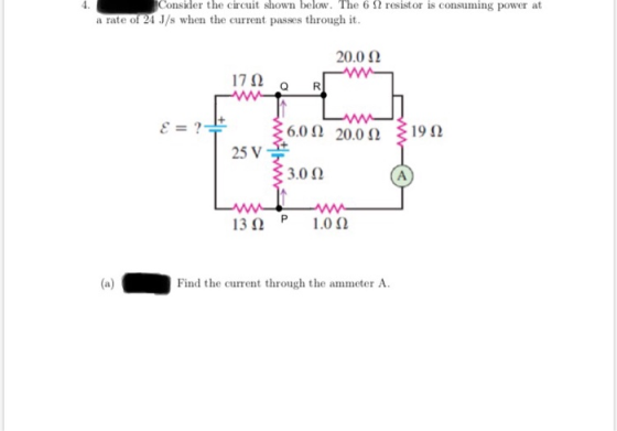 Consider the circuit shown below. The 62 resistor is consuming power at a rate of 24 J/s when the current passes through it.