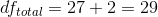 df_{total}=27+2=29