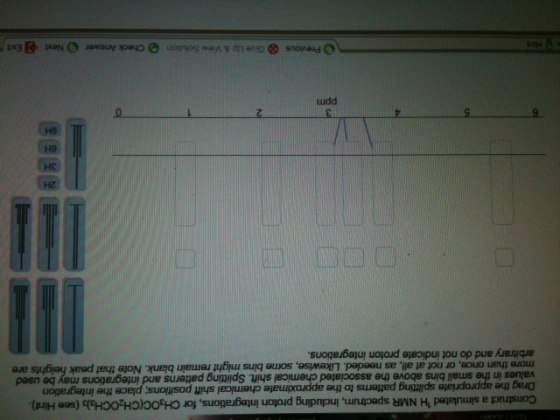 Construct a simulated 1H NMR spectrum, Including p