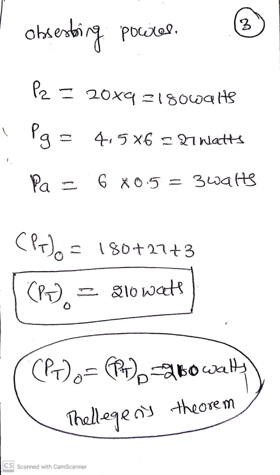 obsesbing 3 poletel. P2 = 2009 2180waits Pg = 4.5x6 = 21 watts Pa = 6 X0.5 = 3 walts = 180+27+3 (P+), (P3) 210 watt 0 (P-1).-