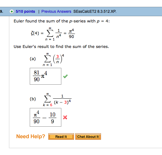 Euler found the sum of the p-series with p = 4: (