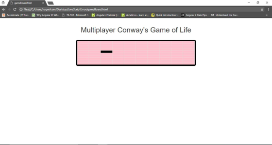 G gameßoard.html С 0) file:///C/Users/nagesh.am/Desktop/lavaScriptError/gameBoard.html Accelebrate ITT ain why Angular ? wh 7