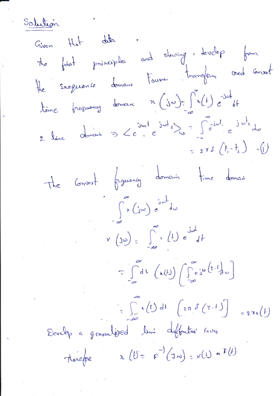 Solesteron . Given that dele . the first principles and slowing develop the sequence domaus Fours transform time frequency do