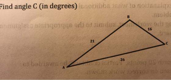 Find angle C (in degrees) isnobibbsinw to noiden meld ingles storage ottim o в bitta 26 tog os da on how to boa