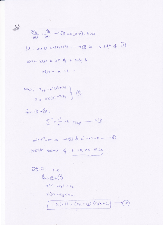 sos аа da - xe [0,7], too at2 2x2 let, wait) = X(X) T(t) ③ be a lot of where xow en fr ef & only & TEIn nnt u Now , a And =