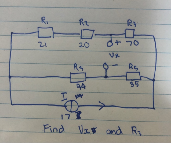R. Rz R3 21 20 it 70 Vje R5 94 35 I II Find Vaat and R₃