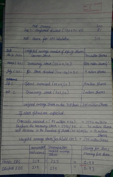 Nh Thanh 300 8/ Les exeferred diuident (100x94. xD) EPS Calalafion Not Thome 219 300 millo Shares Lab celighted average sumbe