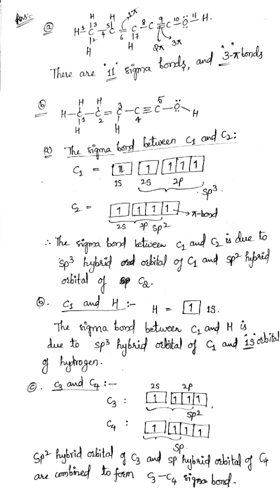 5l M 7°6 17 H 34 @ HP74 EC2CC6 H. There are sigma hords, and 3-a bonds ---¢-ën a The tigma bond between cs and Cai ų = 1 1/