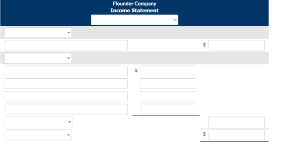 Flounder Company Income Statement $ $ $