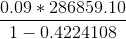 0.09 + 286859.10 1-0.4224108