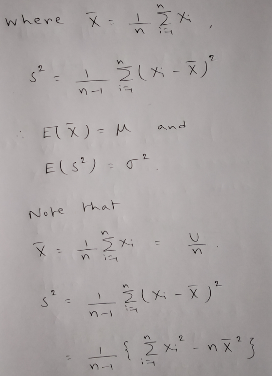 where 2X 2 ETX) M and 2 Els) hat Note X - 2 Z0i-X) n-l 1 2xn 2