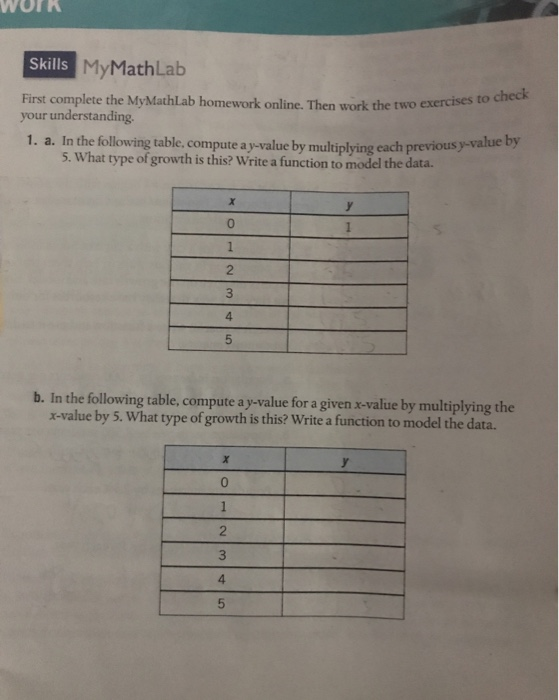 WUIK Skills MyMathLab ork the two exercises to check First complete the My MathLab homework online. Then work the two exercis