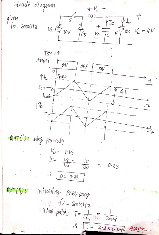 ejrcuit diagram tv- som TIC YET 75 = 300KHz vs @30v tro vc Te RTS t + I on Vi = lov given BOOKHZ A smiten ton] Off I on 7 ft