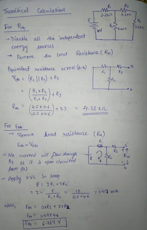 Theoitcal Calculatious For Rwh →Disable all the independent 2.2KNİ 3.se. enery sourca → Rom ove -hu Load Resistan a.(R4) RII
