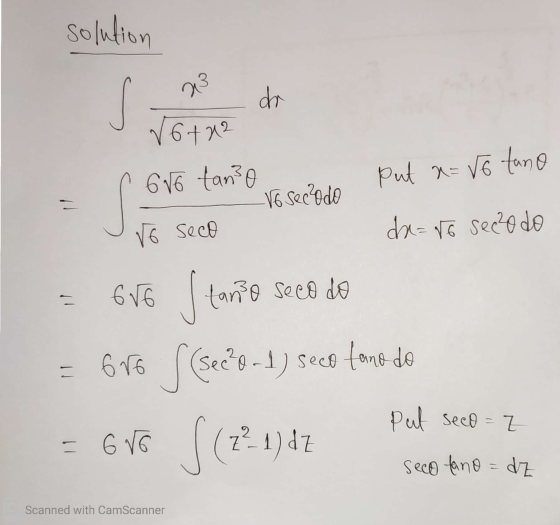 solution 23 dr V6+12 686 tano V6 Sechodo V6 Seco Put a= √6 tano - da=86 sec²o do tano seco do ENG S = 6ro S (sec 0-1) Gro SL