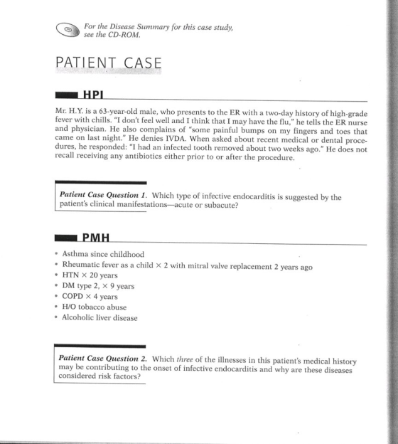 For the Disease Summary for this case study, see the CD-ROM PATIENT CASE HPI Mr. H.Y. is a 63-year-old male, who presents to