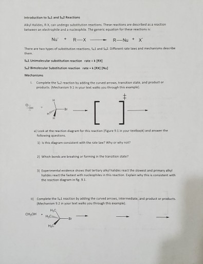 Introduction to Sul and 52 Reactions Alkyl Halides, RX, can undergo substitution reaction. These reactions are described as a