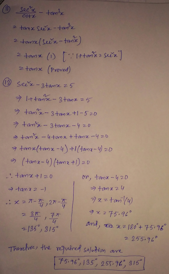 secx cota tan²x 3 tanx seex - tarix stamalsus - taux Stanx (1) tittamaa seen] stomx (Proved) (12 seex - 3tanx 25 It tans - 3