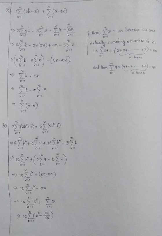 ay at cok-s) + (90) >o©K - 34(on) + 47 -52K fogkože) +(w.on) Here, [3 - izn because we are actually sumining a number of 2, i