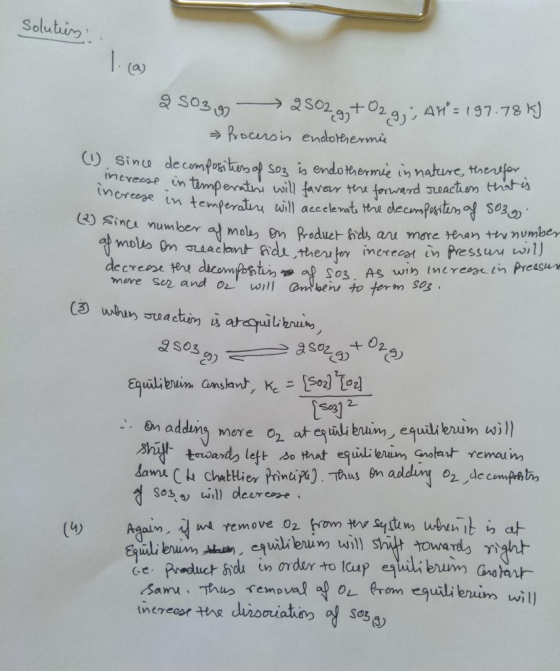 Solutur i accelera (3) incu number a mobzen Rreduet s au moe than thv num ssuN w creme te mere ser and owll amtben to term 3) 2) . on adding mere at eqilibum, equilibum will eaili enum wil sht toward