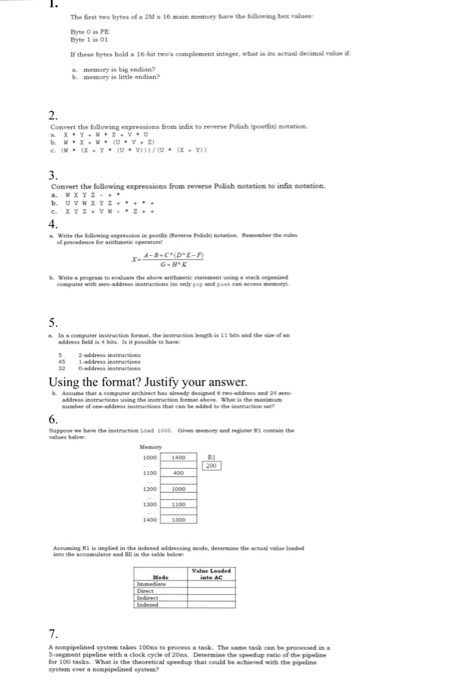 The first two bytes of a 2M x 16 main memory have