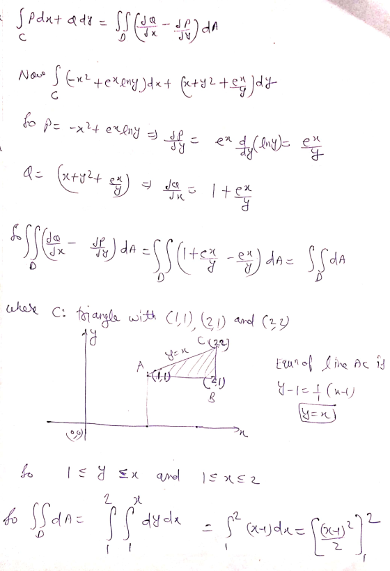 - Spodnt adx = SS comentado en Neve [Ex+exony)det (4892 te gjet wp= -x24 ex Chd = = e* 4 (11) е Q = (x + y2 + x) + de la lite