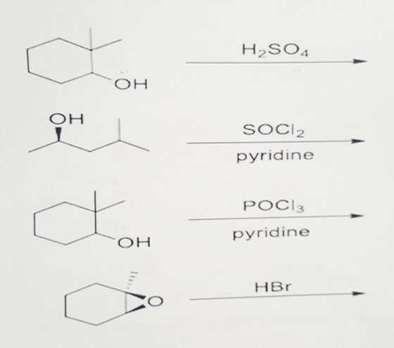 H OH H2SO4 SOCI2 pyridine POC pyridine H Br